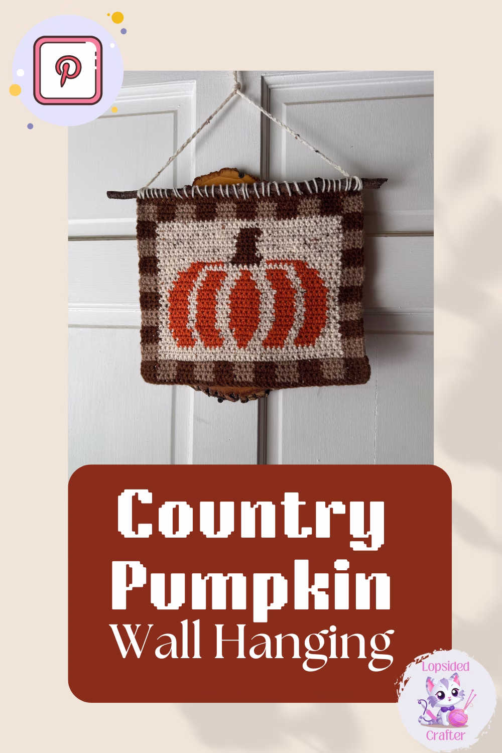 Country Pumpkin Wall Hanging: Rustic Autumn Crochet Design